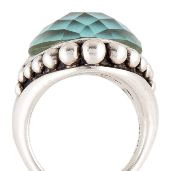 LAGOS TURQUOISE & QUARTZ STERLING SILVER COCKTAIL RING - Picture 6 of 6